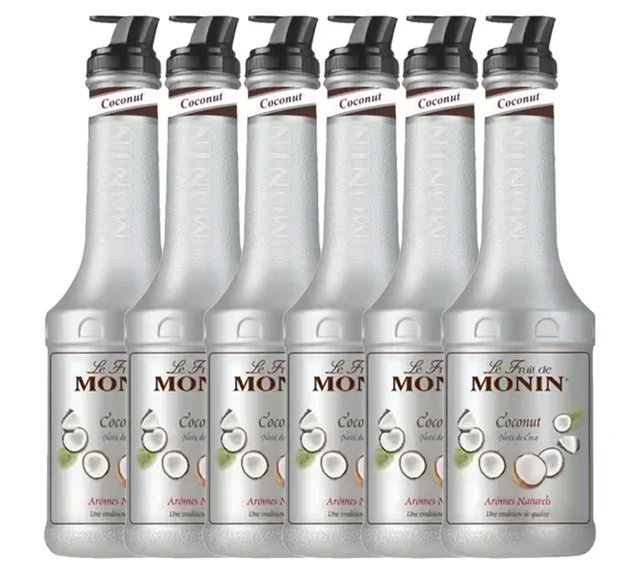 Set di 6 puré di frutta Monin - Cocco - 6 x 1 L