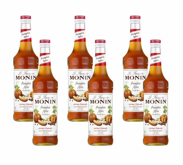 Lote de 6 Jarabes Monin - Pumpkin Spice (Calabaza Especiada) - 6 x 70cl