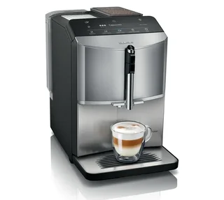 SIEMENS EQ300 Macchina da Caffè Automatica - TF305E04 Acciaio Inox e Titanio Metallizzato