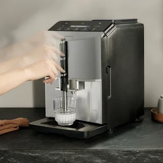 SIEMENS EQ300 Macchina da Caffè Automatica - TF305E04 Acciaio Inox e Titanio Metallizzato