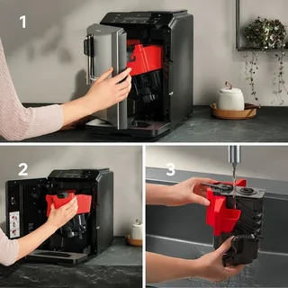 SIEMENS EQ300 Macchina da Caffè Automatica - TF305E04 Acciaio Inox e Titanio Metallizzato