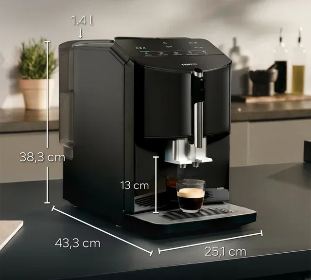 SIEMENS EQ300 Macchina da Caffè in Grani - TF301E09 Nero