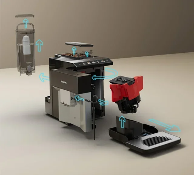 Macchina da caffè espresso Siemens EQ.500 TP515R01, colore argento e nero