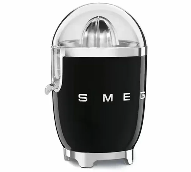 SMEG Black Breakfast Bundle: TSF01BLEU Toaster &amp; CJF11BLEU Citrus Juicer