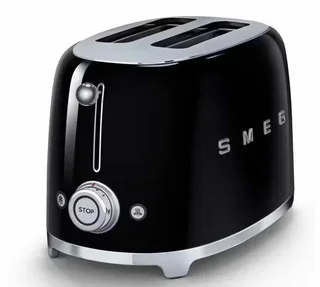 SMEG Black Breakfast Bundle: TSF01BLEU Toaster &amp; CJF11BLEU Citrus Juicer