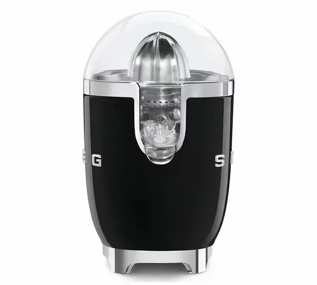 SMEG Black Breakfast Bundle: TSF01BLEU Toaster &amp; CJF11BLEU Citrus Juicer