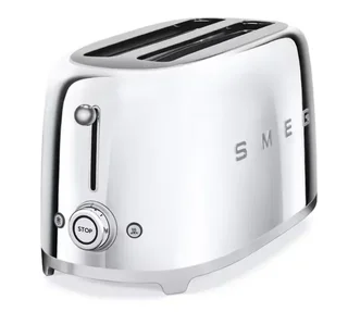 SMEG Breakfast Bundle Toaster TSF02SSEU &amp; Kettle KLF03SSEU Chrome Finish