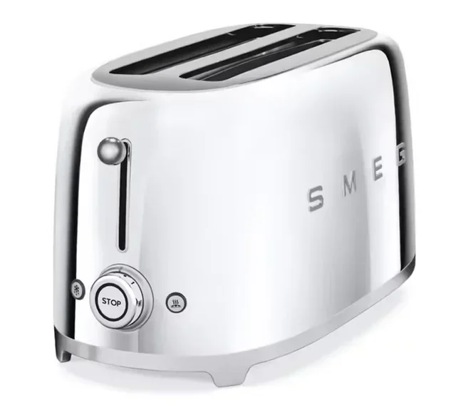 SMEG Breakfast Bundle Toaster TSF02SSEU &amp; Kettle KLF03SSEU Chrome Finish