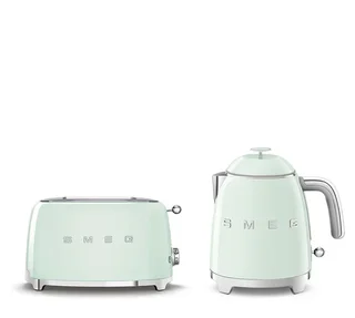 Set Colazione SMEG TSF01PGEU Tostapane + KLF05PGEU Bollitore Verde Acqua