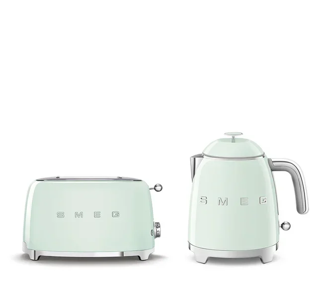SMEG Breakfast Set TSF01PGEU Toaster &amp; KLF05PGEU Kettle Seafoam Green