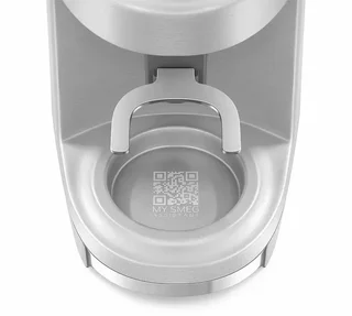 SMEG CGF02SSEU kaffekvern i aluminium, retrodesign fra 1950-tallet.