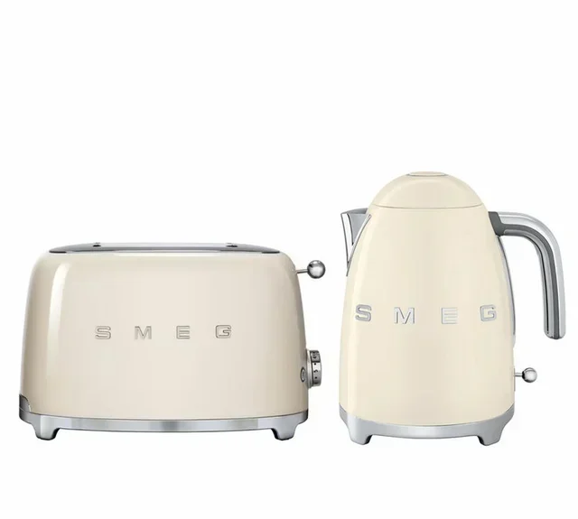 SMEG Cream Breakfast Duo – KLF03CREU Kettle &amp; TSF01CREU Toaster Set