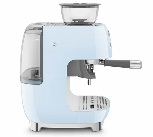 Cafetera espresso SMEG EGF03PBEU Azul Cielo Estilo Años 50 con molinillo incorporado