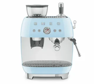 Cafetera espresso SMEG EGF03PBEU Azul Cielo Estilo Años 50 con molinillo incorporado