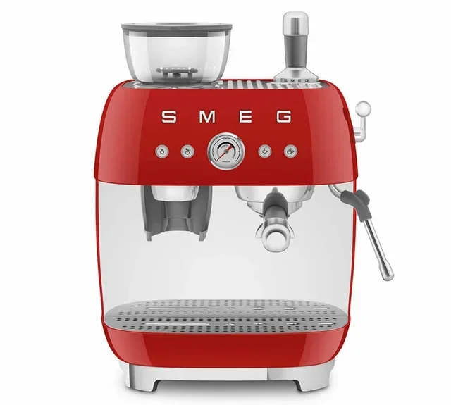 SMEG EGF03RDEU Röd Espressomaskin Retro 50-tal med inbyggd kaffekvarn
