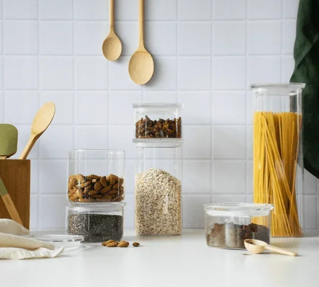 Szklany pojemnik kwadratowy Pebbly 1.4L