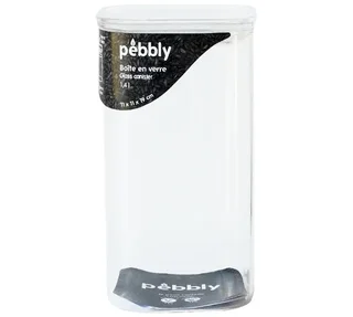 Szklany pojemnik kwadratowy Pebbly 1.4L