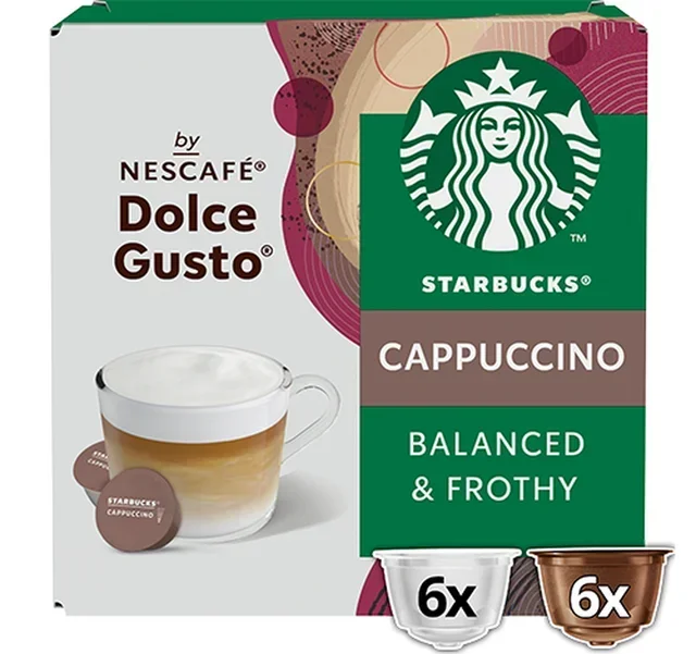 Starbucks Cappuccino -kapselit (12 kpl) – Yhteensopiva Nescafé Dolce Guston kanssa