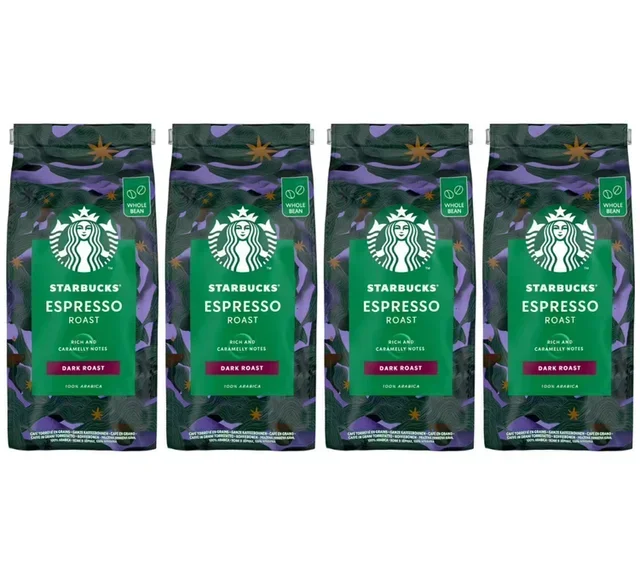 Pack 4 x 450g - Café em Grão Starbucks Espresso Roast - Torra para Espresso