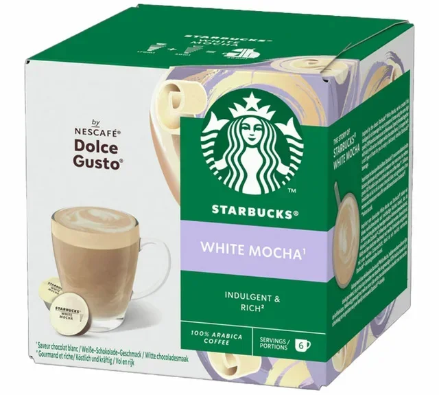 12 κάψουλες STARBUCKS συμβατές με Nescafé* Dolce Gusto* – Μόκα Λευκή Σοκολάτα