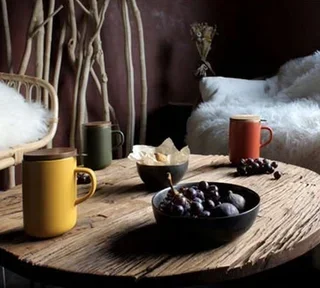 Teiera in Grès 47,5 cl Colore Kaki con Coperchio Acacia - OGO Living