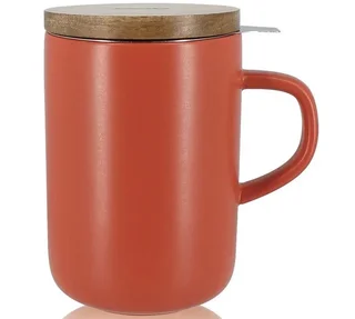 Teiera in Gres 47,5 cl Paprika con Coperchio Legno Acacia - OGO Living