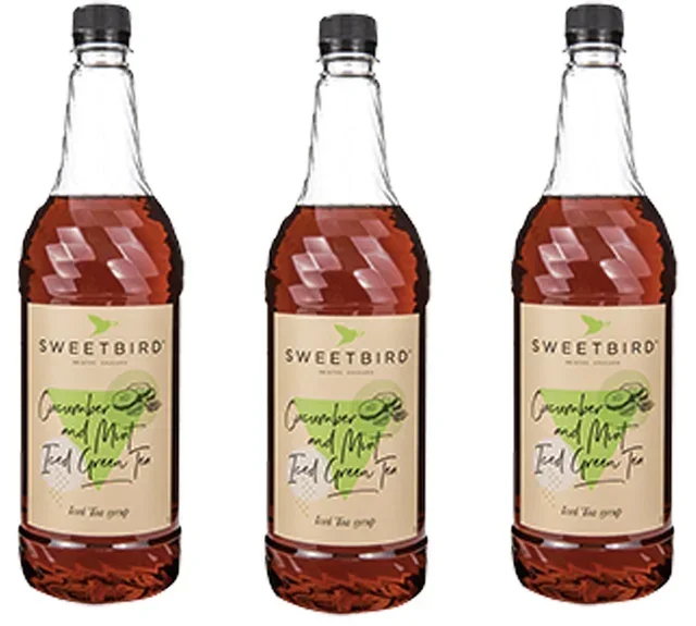 Lote 3 Siropes SWEETBIRD Té Helado de Pepino y Menta 3 x 1L