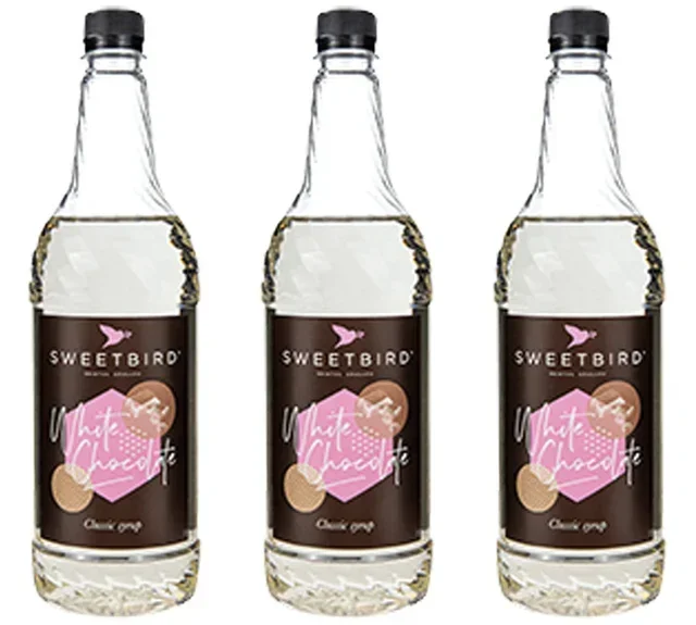 Pack 3 Xaropes Sweetbird Chocolate Blanco 3x1L - Uso Profesional