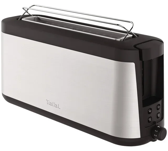 Tefal TL430811 Element Long Slot Toaster - Black &amp; Grey