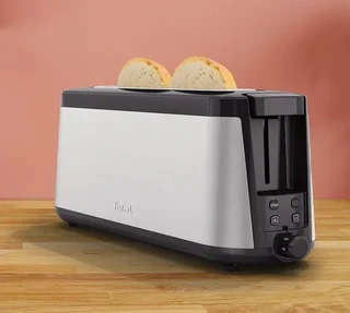 Tefal TL430811 Element Long Slot Toaster - Black &amp; Grey