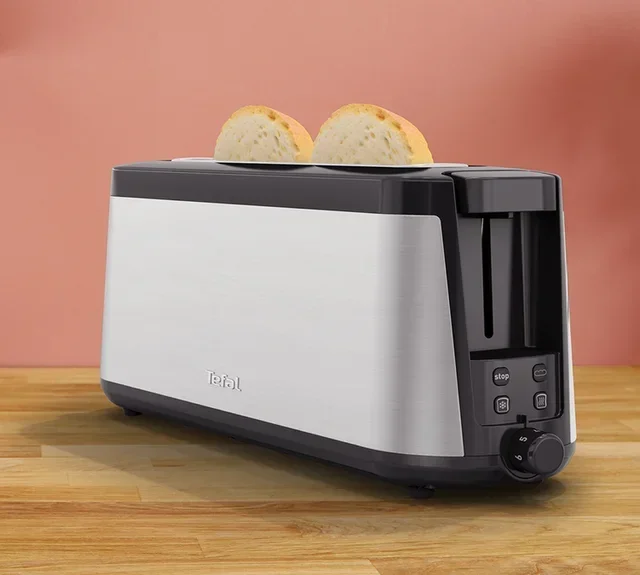 Tefal TL430811 Element Long Slot Toaster - Black &amp; Grey