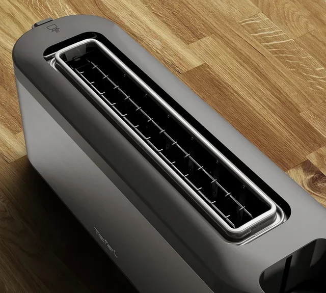 Tefal TL430811 Element Long Slot Toaster - Black &amp; Grey