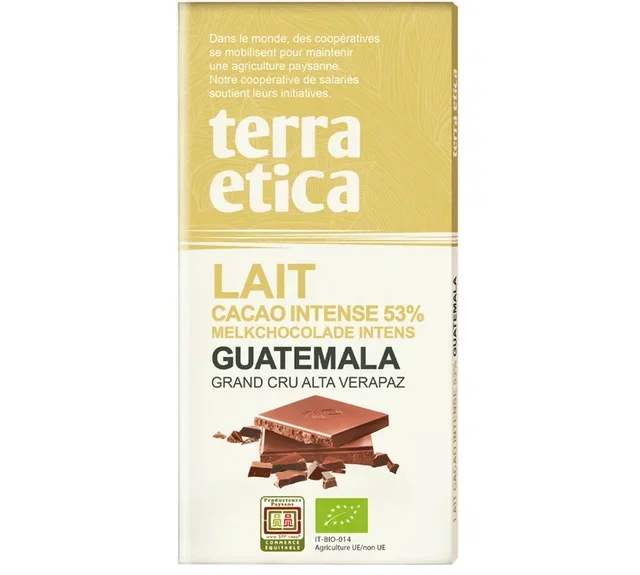 TERRA ETICA Organic Intense Milk Chocolate 53% Guatemala - 100g Bar