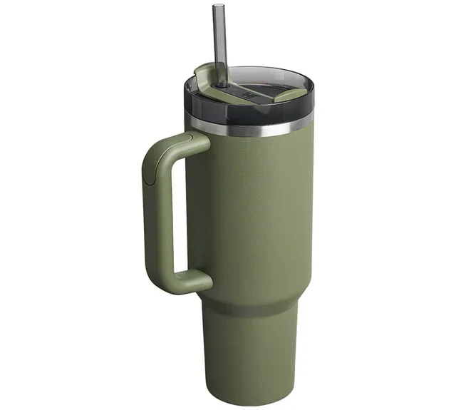 Vaso térmico con pajita, modelo The Quencher H2.O FlowState, 1,18 l, color verde - STANLEY