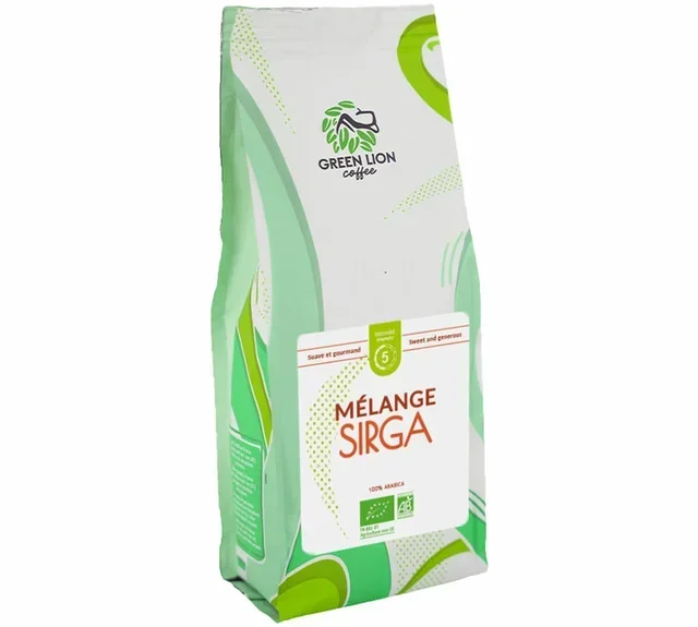 Зрна кафе 1 кг – мешавина Sirga Bio – GREEN LION COFFEE