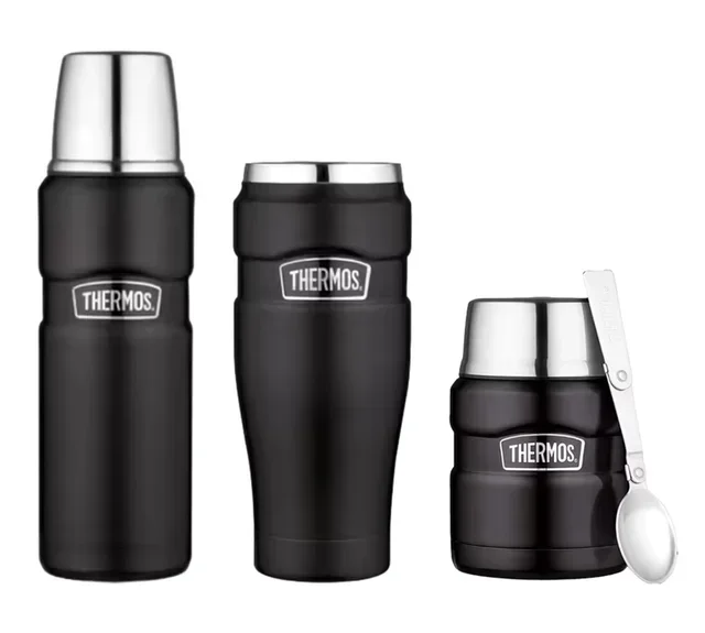 THERMOS Thermische Set Mat Zwart 47cl - Mok, Fles en Lunchbox