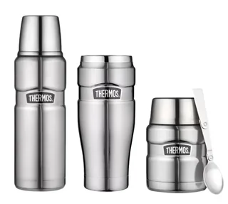 THERMOS King Stainless Steel Thermal Set 47cl: Bottle, Mug &amp; Lunch Box
