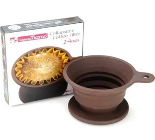 Gocciolatore Manuale Tiamo Silicone Marrone Base Piatta 2 Tazze