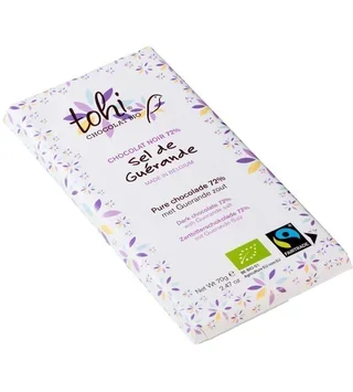 TOHI belgisk mørk sjokolade 74% kakao med havsalt – 70g