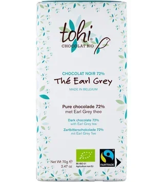 TOHI Økologisk Mørk Sjokolade 74% Kakao Earl Grey - 70g