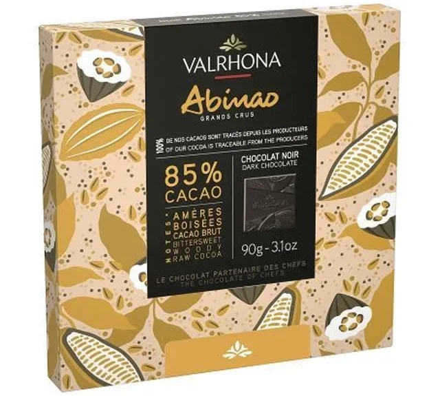 VALRHONA Abinao 85% Dark Chocolate Box - 18 Napolitains
