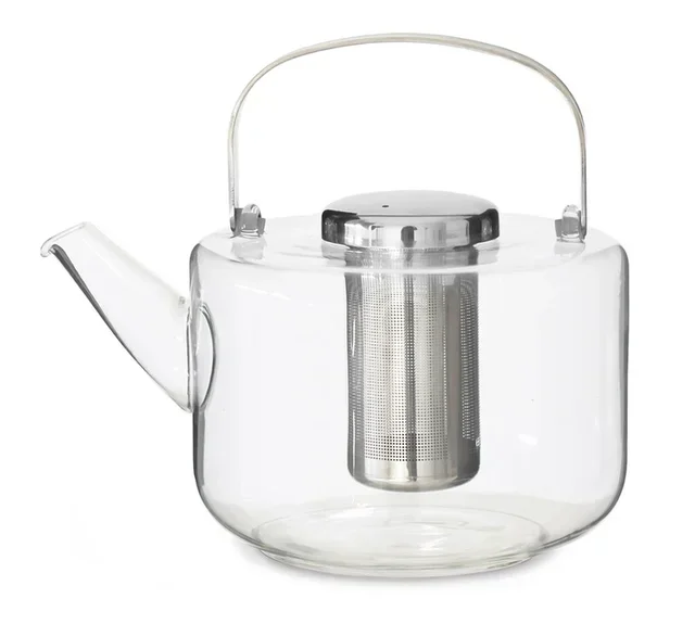 Viva Scandinavia Teekanne 1,2 l aus Borosilikatglas mit Edelstahl-Teeei