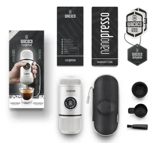 Wacaco Nanopresso Bianca - Macchina caffè portatile + Custodia