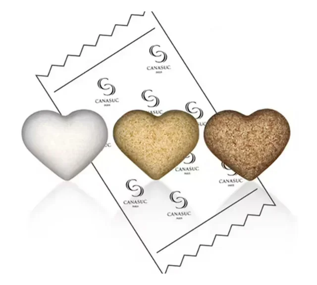 Scatola Zucchero di Canna Cuore Bianco e Bruno - 365 Bustine - CANASUC