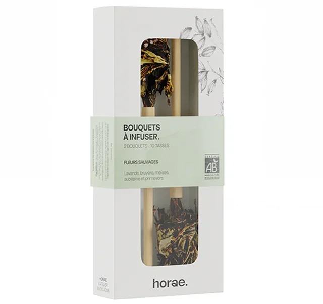 Fiori di Tè Selvatici Biologici in Fiore - 2 mazzi (10 tazze) - HORAE