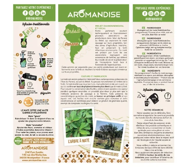 Villi Luomu Vihreä Mate 350 g - Irtotavarana - AROMANDISE