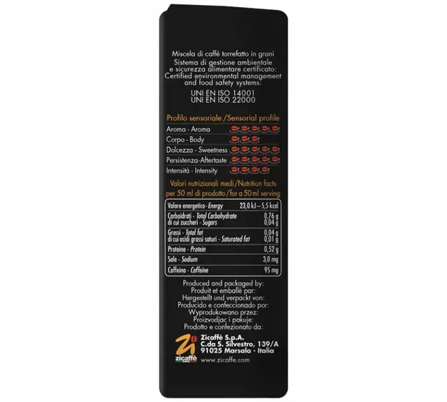 ZICAFFÈ Black of Italy - Caffè in Grani 100% Arabica - 250 g