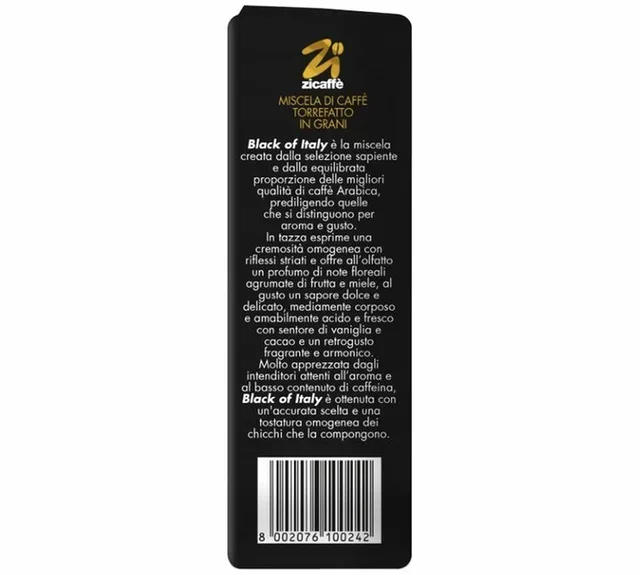 ZICAFFÈ Black of Italy - Caffè in Grani 100% Arabica - 250 g