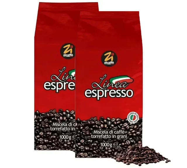 ZICAFFÈ Linea Espresso Whole Bean Coffee - 2 x 1 kg Pack
